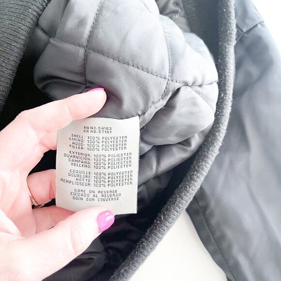 Levi's Womens Women's Flight Satin Bomber with Jersey Hood // Size Large // EUC - Picture 9 of 12